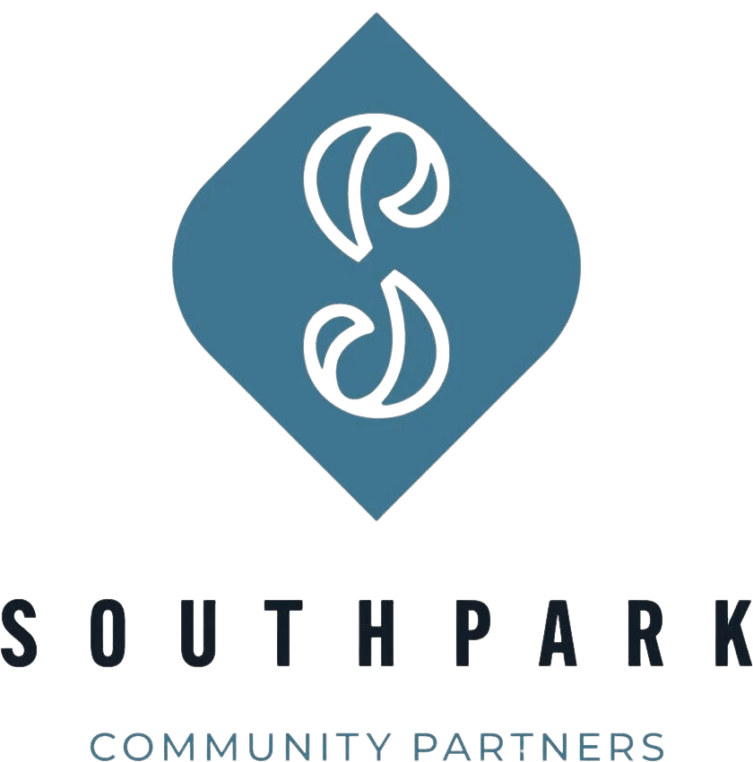 South Park Community Partners logo, showcasing a colorful emblem symbolizing unity and community engagement.